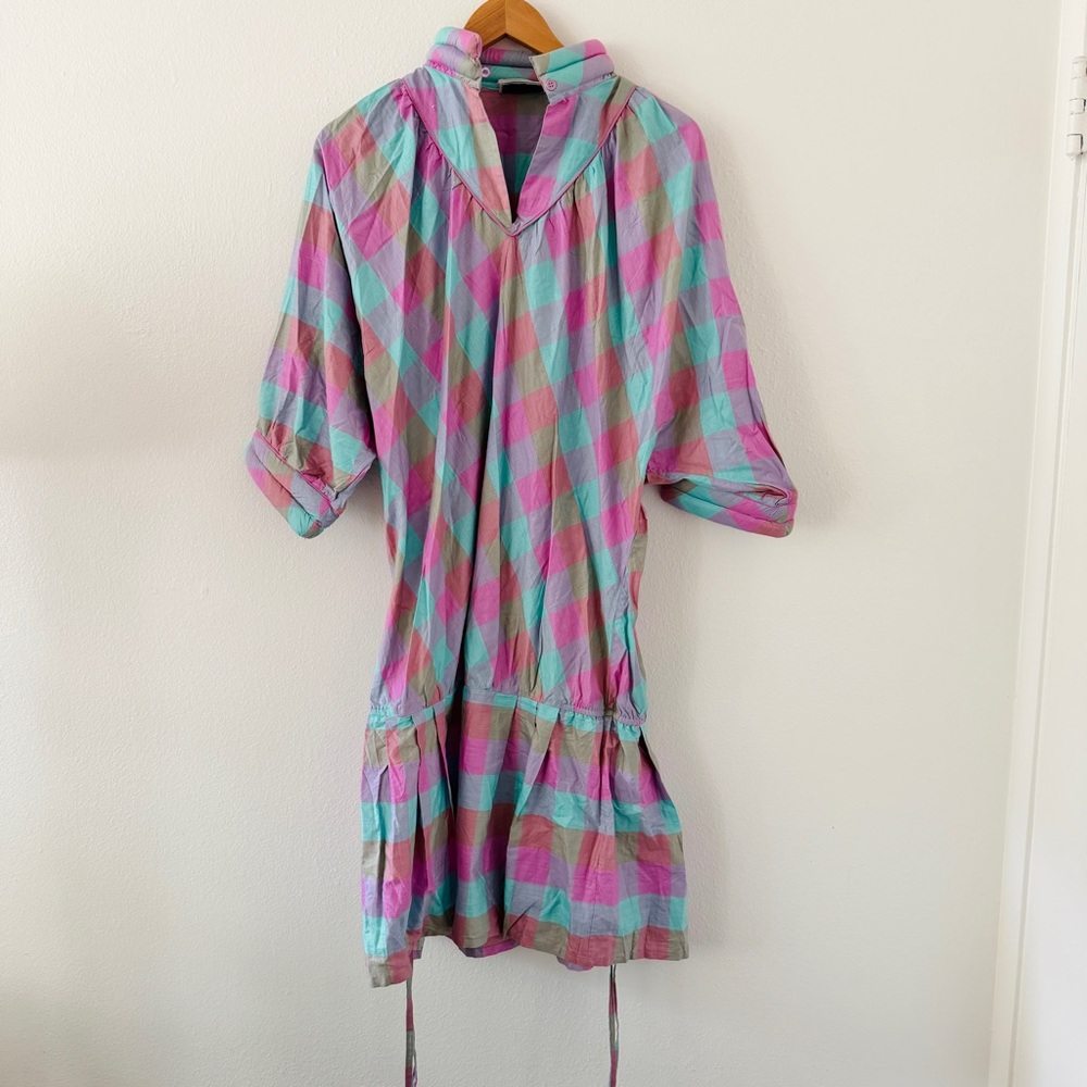 Vintage Fantastik Voyage 80s Purple Green Blue Dress